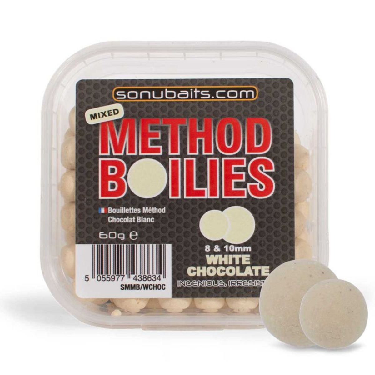 Sonubaits Mixed Method Boilies - 8-10 mm - 60 g -  White Chocolate         