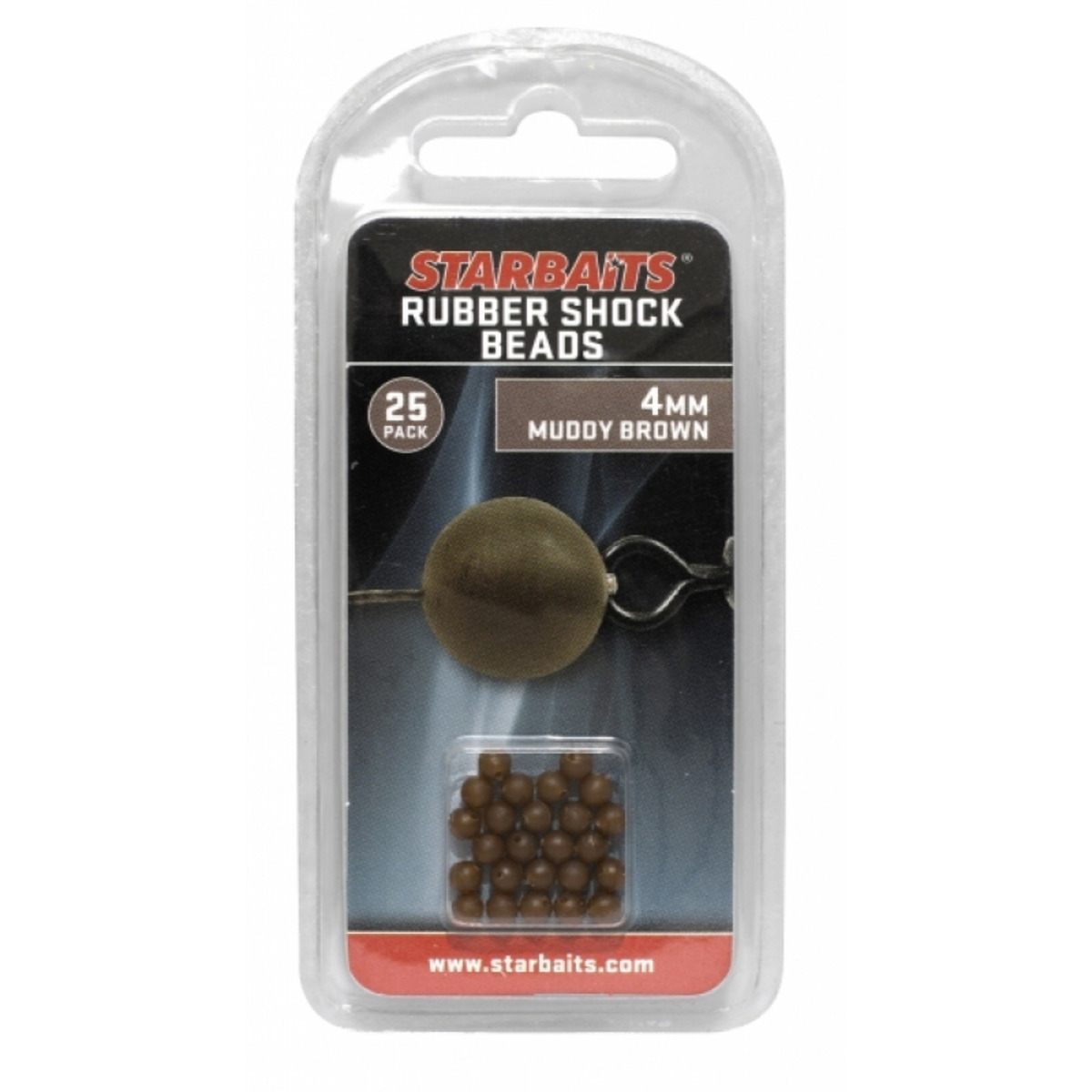 Starbaits Rubber Schock Beads 4mm - MUDDY BROWN