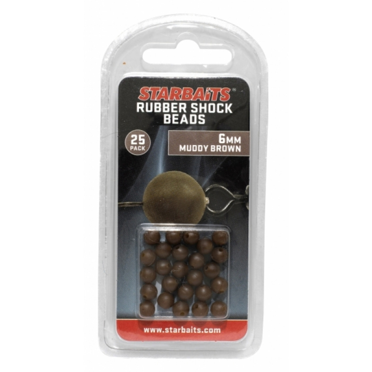 Starbaits Rubber Schock Beads 6mm - Muddy Brown