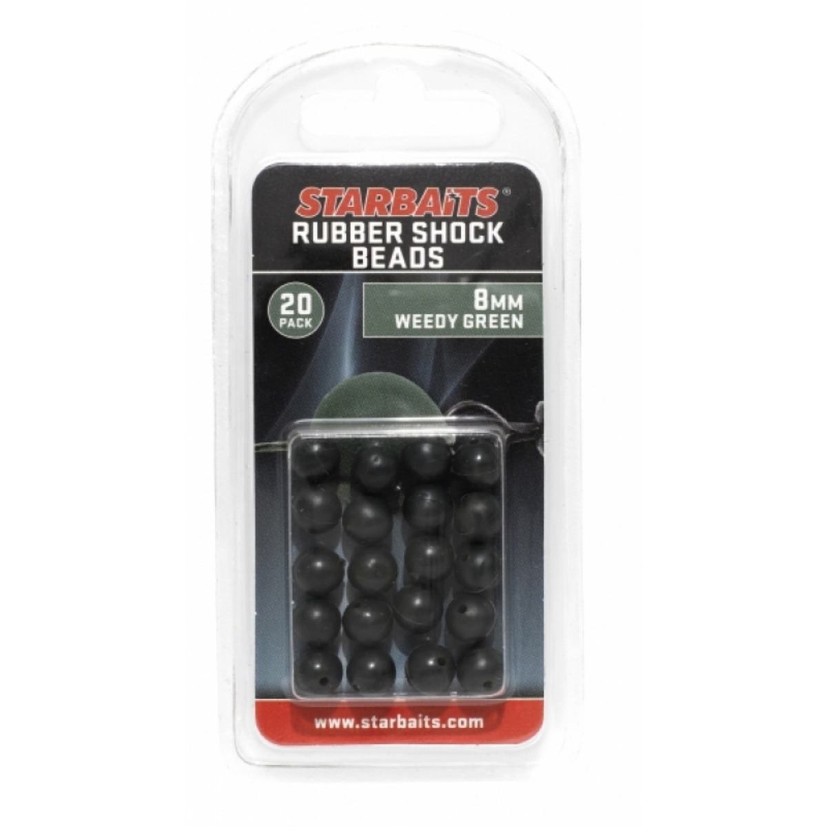 Starbaits Rubber Schock Beads 8mm - Weedy Green