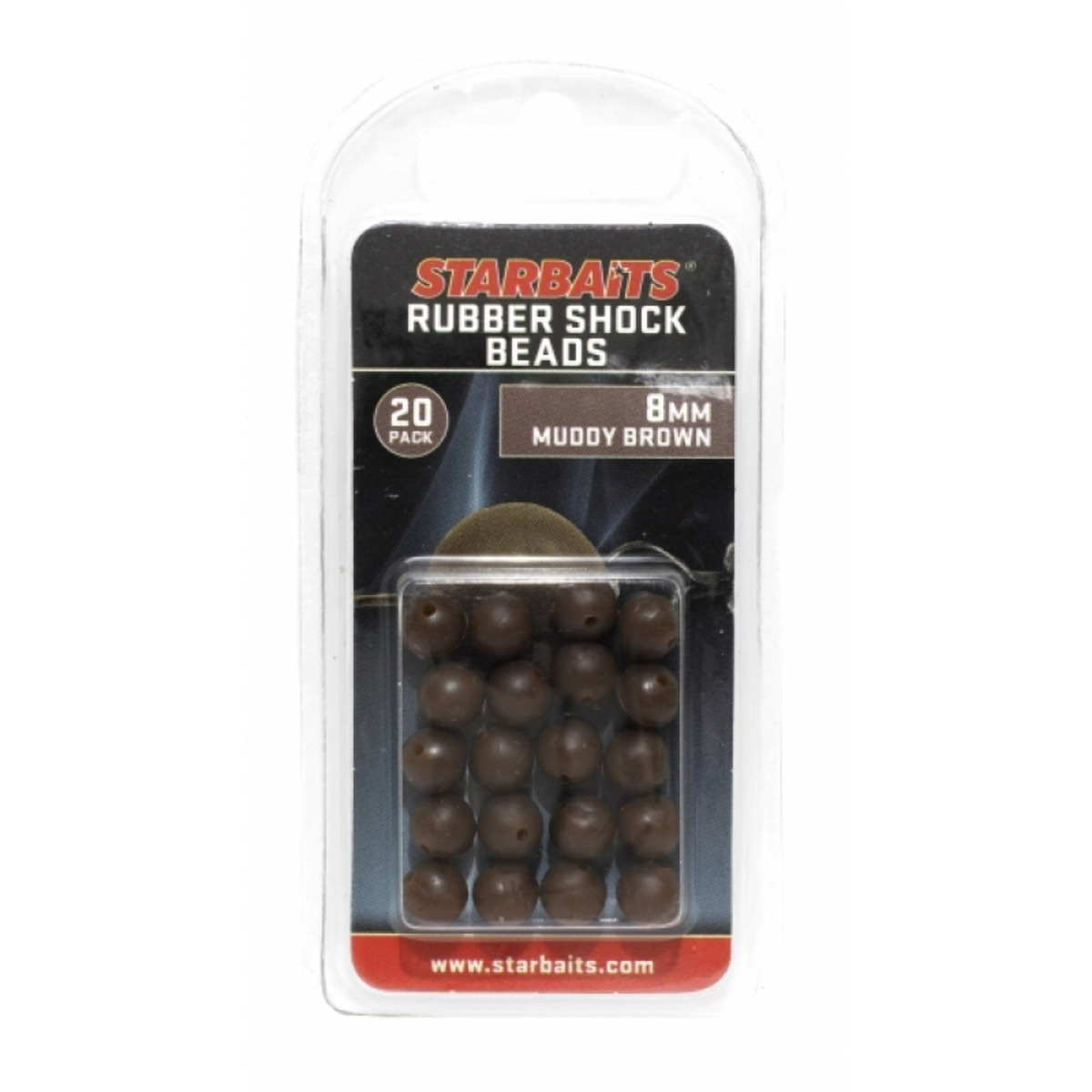 Starbaits Rubber Schock Beads 8mm - Muddy Brown