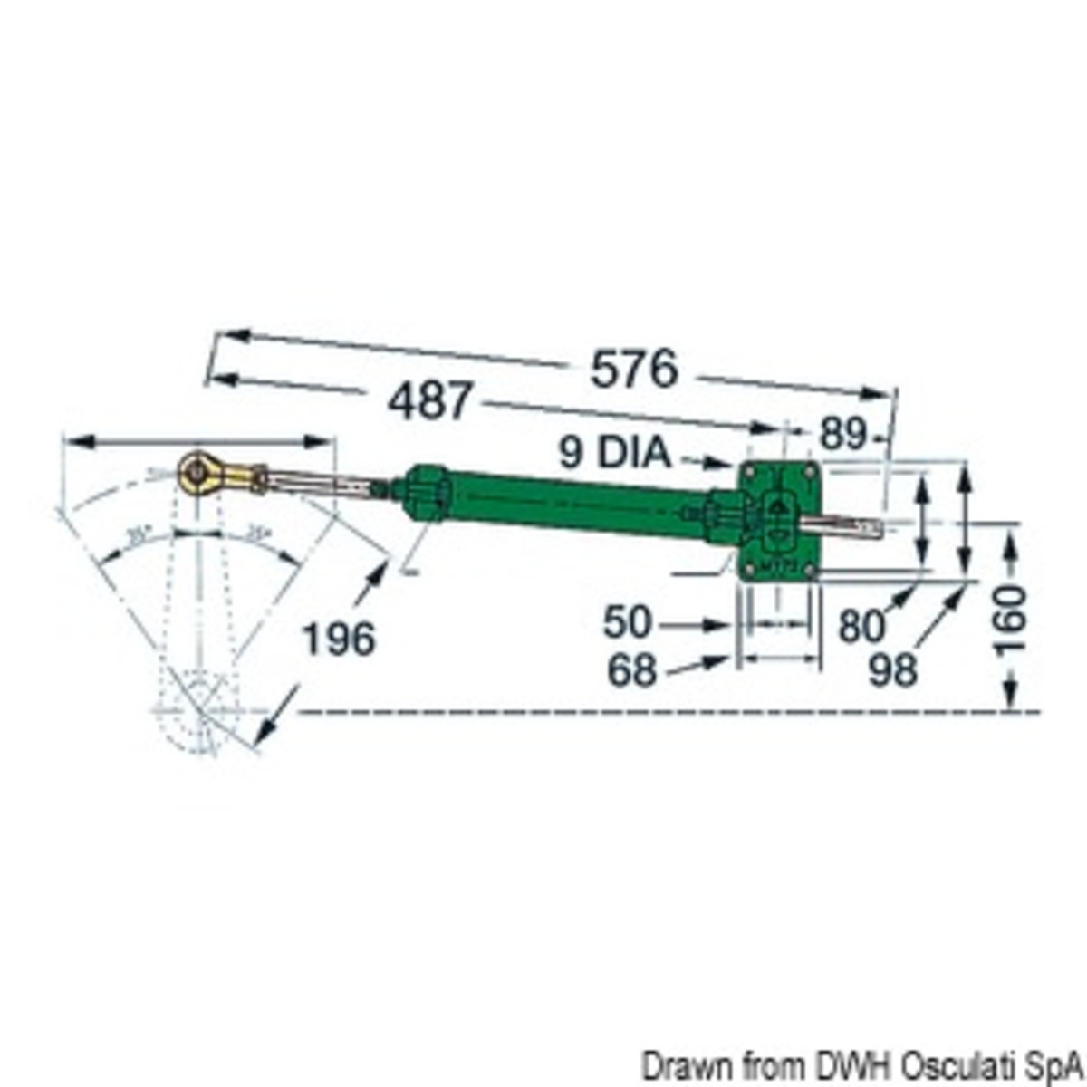 Vetus Steering Systems - VETUS MT72 steering system single