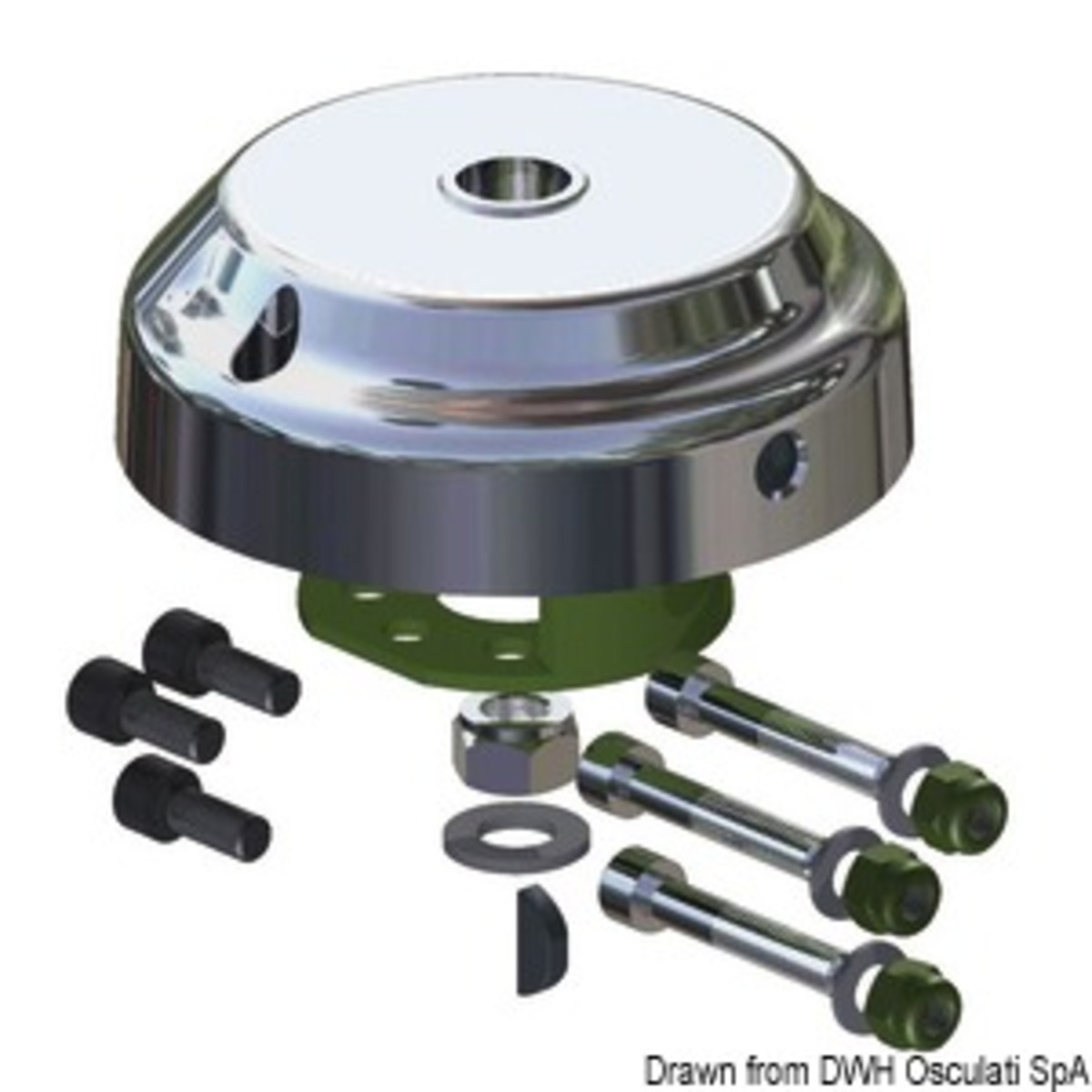 Ultraflex T91/t93zt Rotary Steering Systems - Anti-theft device X90 90° chromed hub cover