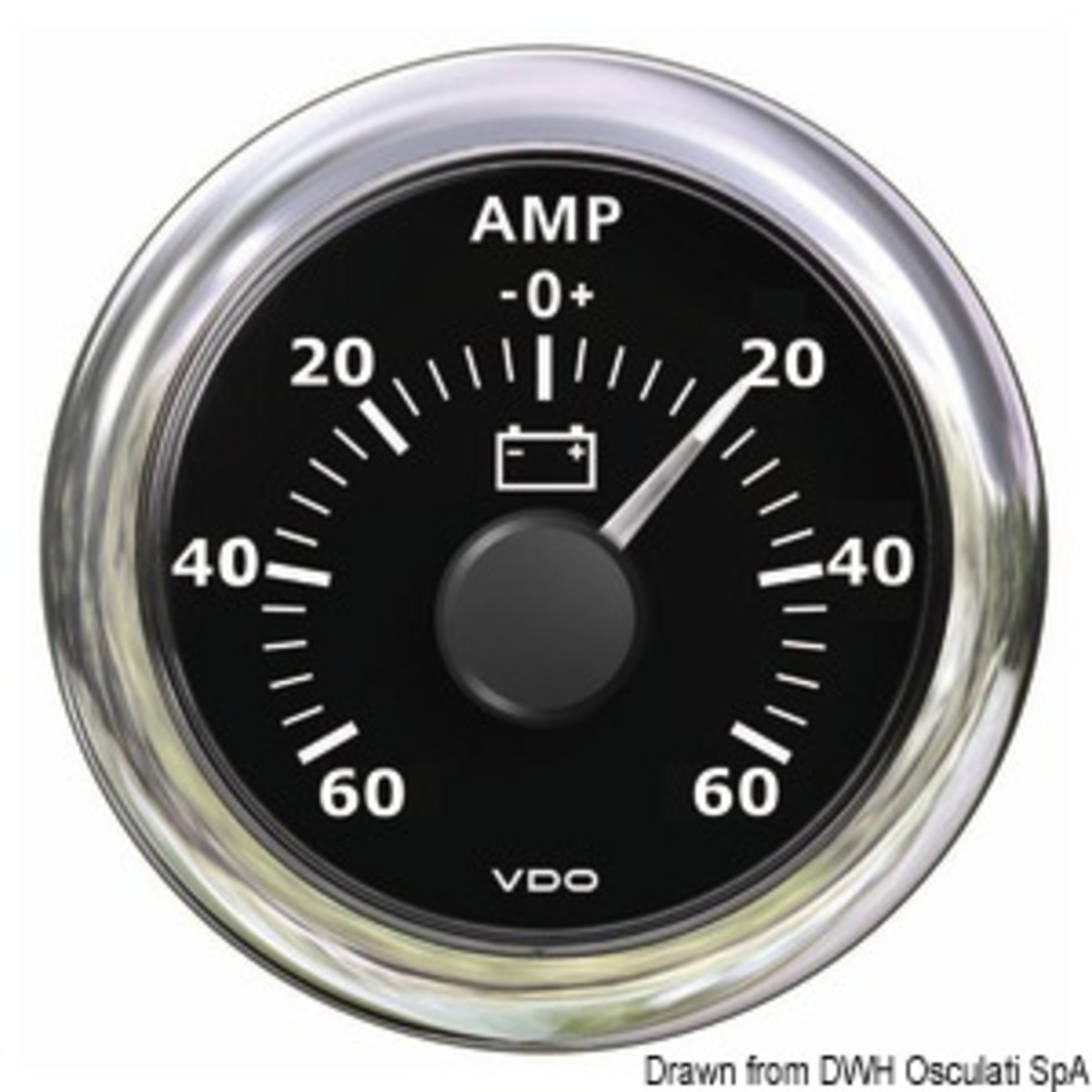 Osculati Vdo Viewline Revolution Counter - Ammeter black-60 A +60 A