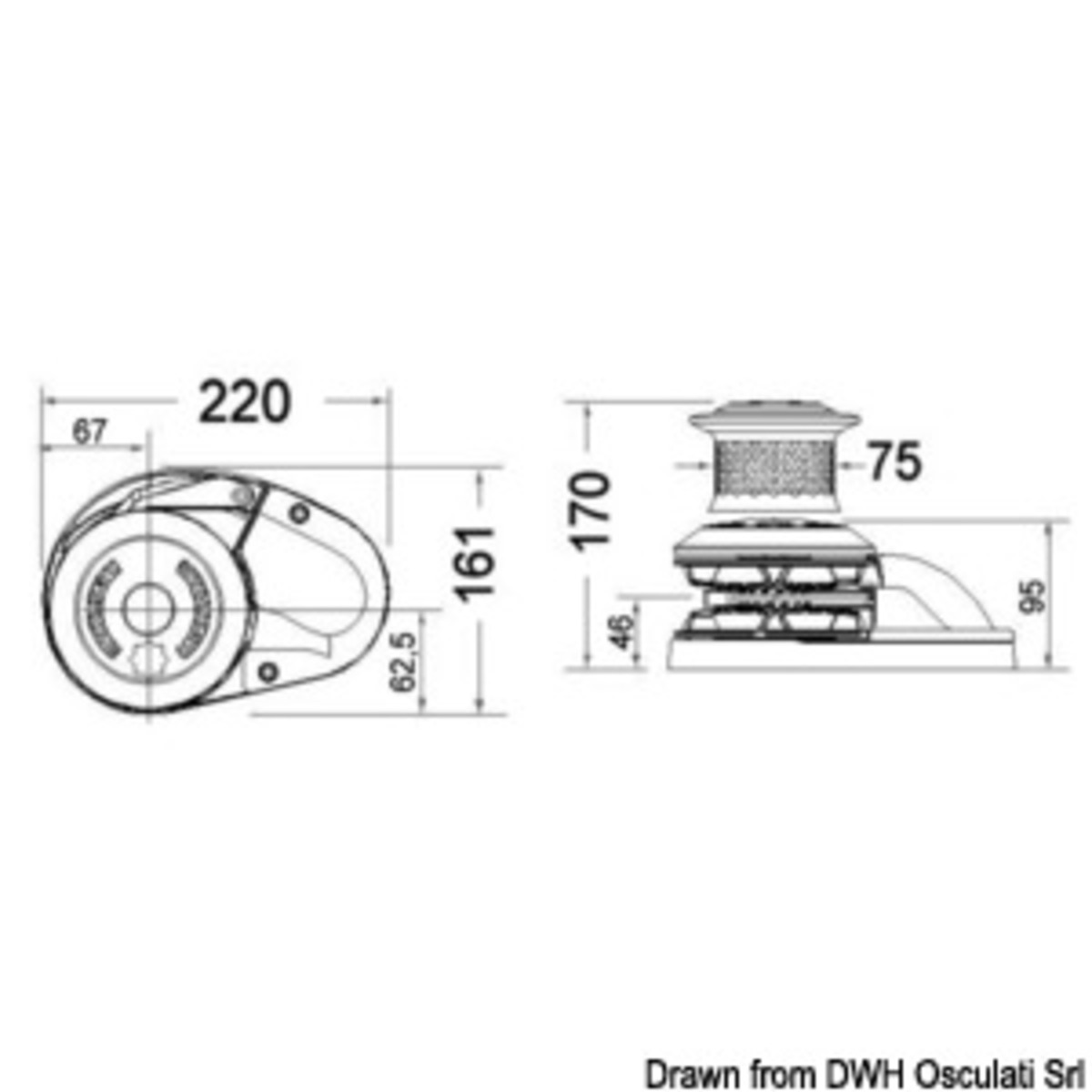 Treuil Lewmar Cpx3 bas/haut (1000W) - Moteur/réducteur 12V pour Lewmar CPX3