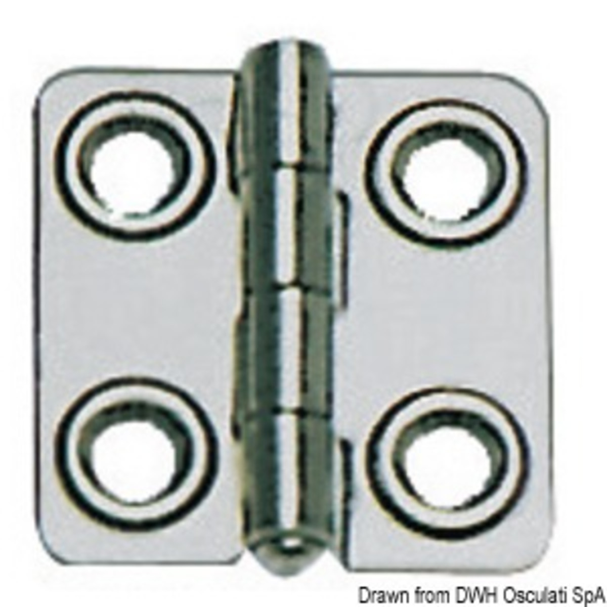 Viadana 1.5-mm Hinges - Hinge polished AISI316 44x46 mm