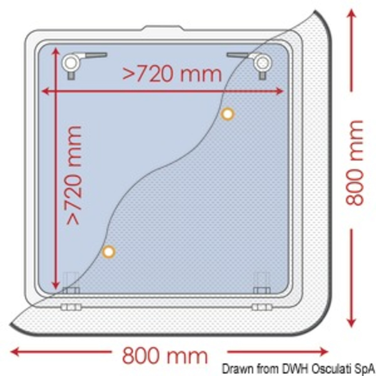 Waterline Design Schermi Anti-zanzare Per Passi-uomo E Oblò - Zanzariera 800 x 800 mm