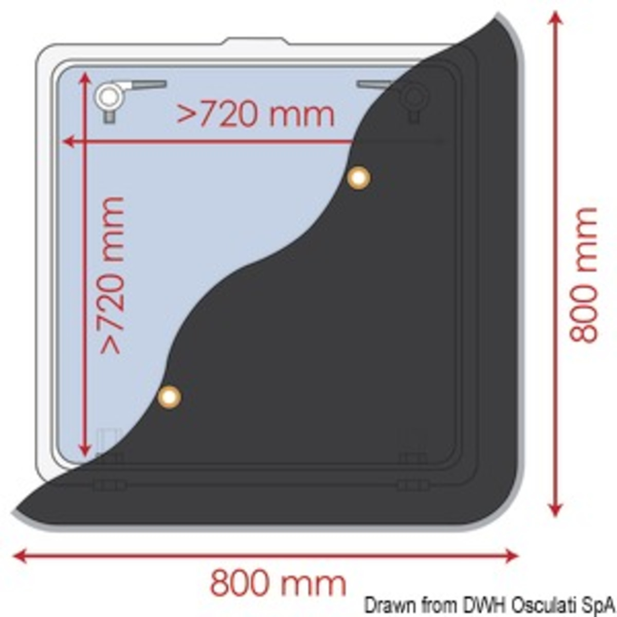 Waterline Design Tendine Oscuranti Per Passi-uomo E Oblò - Tendina oscurante 800 x 800 mm