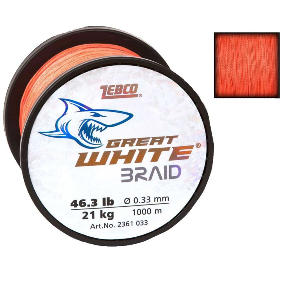 Zebco Great White Braid - 1000 m - D. 0.30 mm - Orange