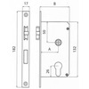 Olcese Ricci Mortise Door Lock Mm. 132x70