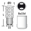 Osculati LED SMD Socket Ba15d Ampoule pour projecteurs