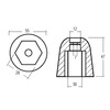 Ogive Hexagonale Tecnoseal Pour Poussée D'étrave Vetus