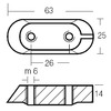 Tecnoseal Small Plate For Yamaha Engine 8-300hp 4t